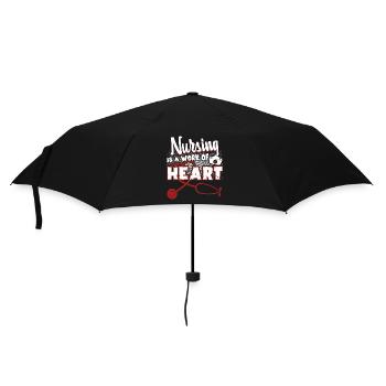 Nursing Is A Work Of Heart - Umbrella (small) - black - Front