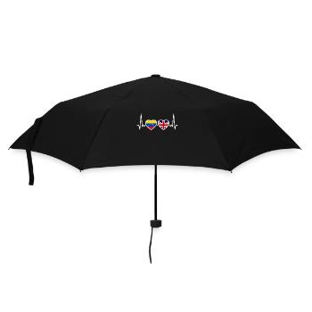 Venezuela Uk Heartbeat Flag Britischer Venezolaner - Regenschirm (klein) - Schwarz - Vorne