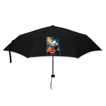 Halloween Geschenk Frauen Panda Männer Kinder Deko - Regenschirm (klein) - Schwarz - Vorne