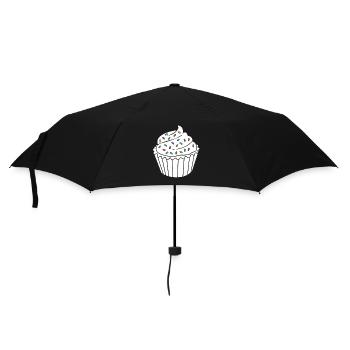 Torte Törtchen Dekoration Kuchen - Regenschirm (klein) - Schwarz - Vorne