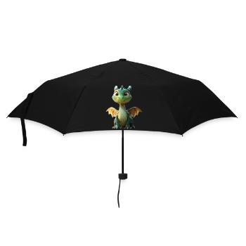 Dragon Little Green Baby Dragon Cute Dragon - Umbrella (small) - black - Front