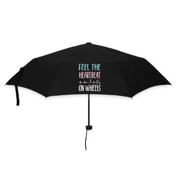 Roller Skater Party Feel Heartbeat On Wheels Gift - Umbrella (small) - black - Front