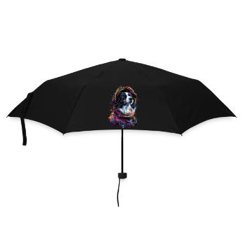 Border Collie - Regenschirm (klein) - Schwarz - Vorne
