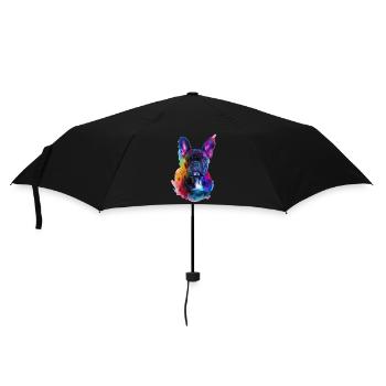 Französische Bulldogge - Regenschirm (klein) - Schwarz - Vorne