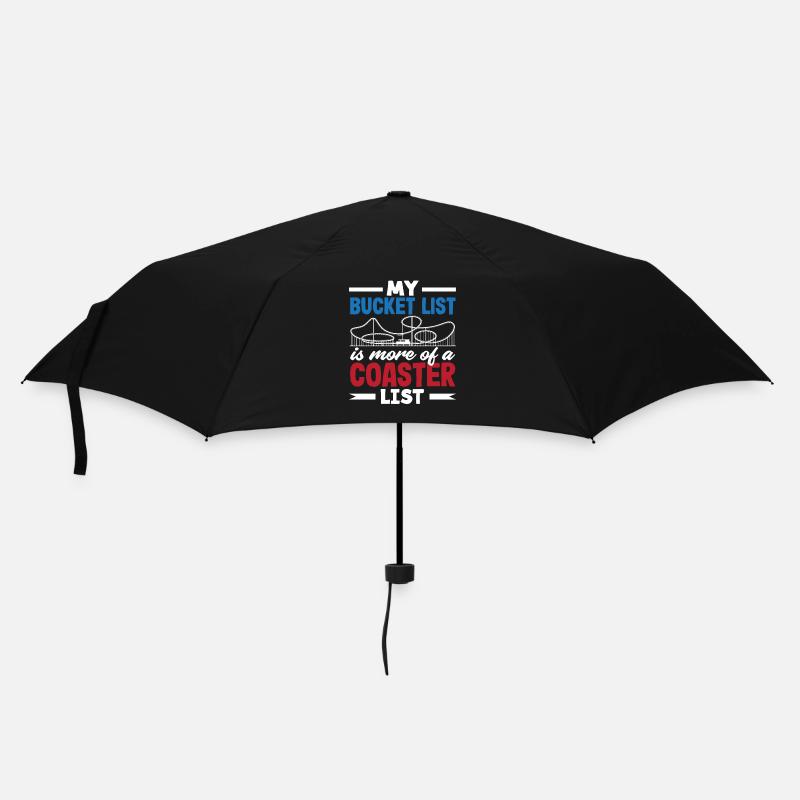 Meine Achterbahn Bucket List - Regenschirm (klein) - Schwarz