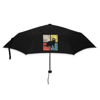 Otter Retro Vintage - Regenschirm (klein) - Schwarz - Vorne