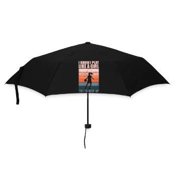 I Know I Play Like A Girl Try Keep Up | Basketball - Umbrella (small) - black - Front