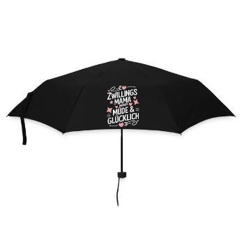 Zwillingsmama Zwillings Mutter, Mama von Zwillinge - Regenschirm (klein) - Schwarz - Vorne