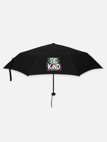 Be Kind - Neon! - Regenschirm (klein) - Schwarz