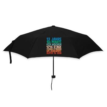 13. Geburtstag 13 Jahre Voller Abenteuer - Regenschirm (klein) - Schwarz - Vorne