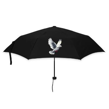Taube Weiß Frieden Peace Ringeltaube Weiße Tauben - Regenschirm (klein) - Schwarz - Vorne