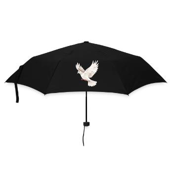 Taube Weiß Frieden Peace Ringeltaube Weiße Tauben - Regenschirm (klein) - Schwarz - Vorne