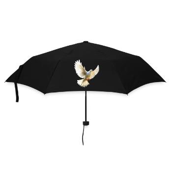 Taube Weiß Frieden Peace Ringeltaube Weiße Tauben - Regenschirm (klein) - Schwarz - Vorne