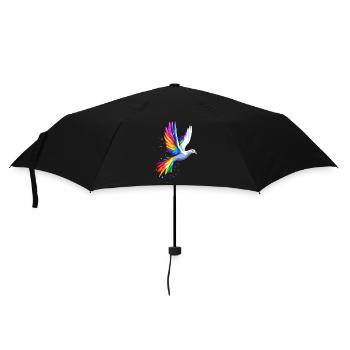 Taube Weiß Frieden Peace Ringeltaube Weiße Tauben - Regenschirm (klein) - Schwarz - Vorne