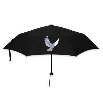 Taube Weiß Frieden Peace Ringeltaube Weiße Tauben - Regenschirm (klein) - Schwarz - Vorne