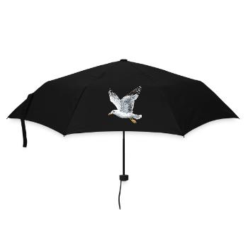 Mouette, Plage, Mer, Mer du Nord, Mer Baltique, Goéland argenté, Mouettes - Parapluie standard - noir - Devant