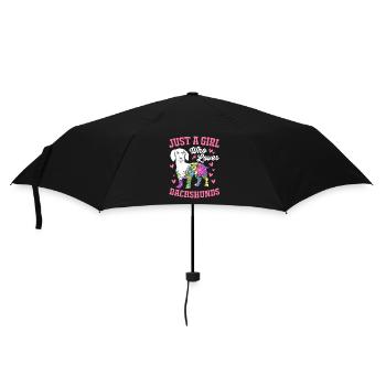 Dackel - Regenschirm (klein) - Schwarz - Vorne