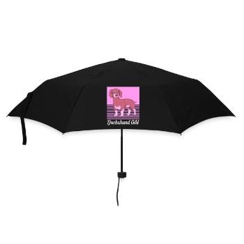 Dackel - Regenschirm (klein) - Schwarz - Vorne