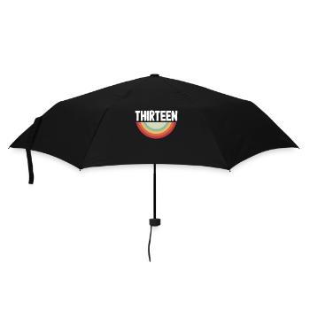 Retro Rainbow 13th Birthday - Umbrella (small) - black - Front