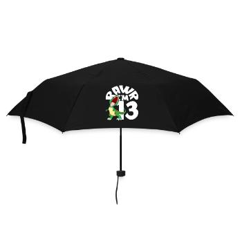 Rawr Ich Bin 13 Dinosaurier Geburtstag - Regenschirm (klein) - Schwarz - Vorne