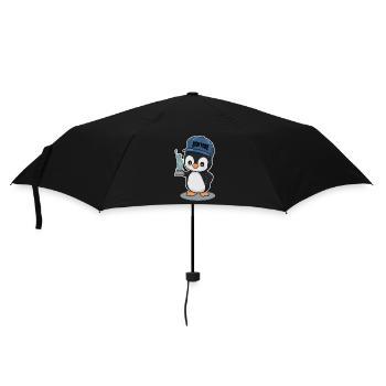 Pingouin mignon avec chapeau de New York - Parapluie standard - noir - Devant