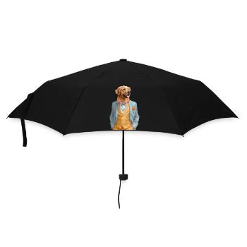 Golden Retriever - Regenschirm (klein) - Schwarz - Vorne