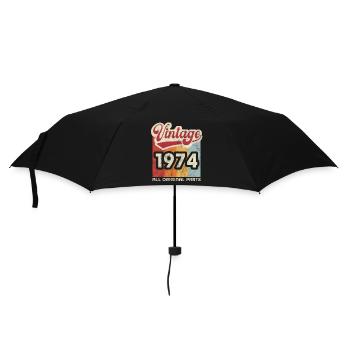 Jahrgang 1974 - Regenschirm (klein) - Schwarz - Vorne