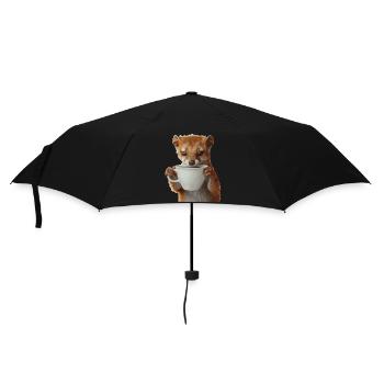 Hermelin Kaffee - Regenschirm (klein) - Schwarz - Vorne