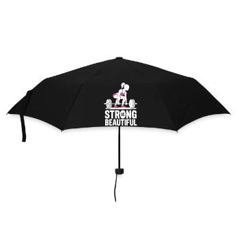 Bodybuilder Gym Girl Langhantel Power Beauty - Regenschirm (klein) - Schwarz - Vorne
