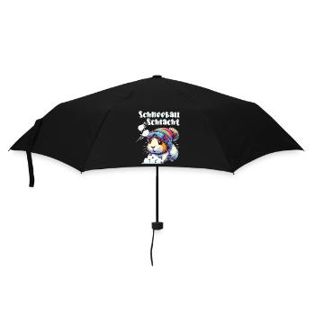 Meerschweinchen Schneeballschlacht Winter Ski Fun - Regenschirm (klein) - Schwarz - Vorne