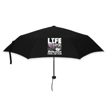 La vie se passe entre le café et le vin - Parapluie standard - noir - Devant