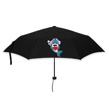 Delfin Braut Herz Hochzeit - Regenschirm (klein) - Schwarz - Vorne