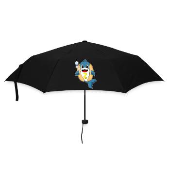 Delfin Hotdog - Regenschirm (klein) - Schwarz - Vorne