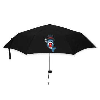 Delfin Bräutigam Herz Hochzeit - Regenschirm (klein) - Schwarz - Vorne