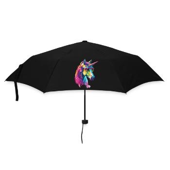 Einhorn - Regenschirm (klein) - Schwarz - Vorne