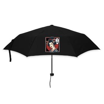 Japanese geisha thinks: "It's so big" - Umbrella (small) - black - Front