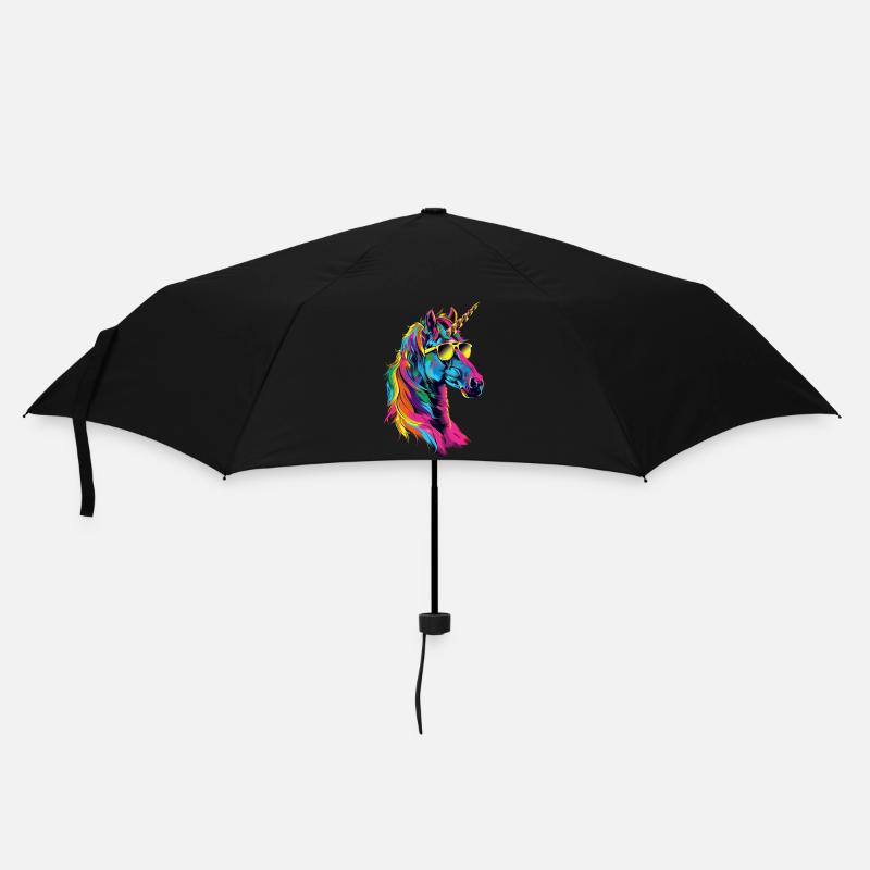 Einhorn - Regenschirm (klein) - Schwarz