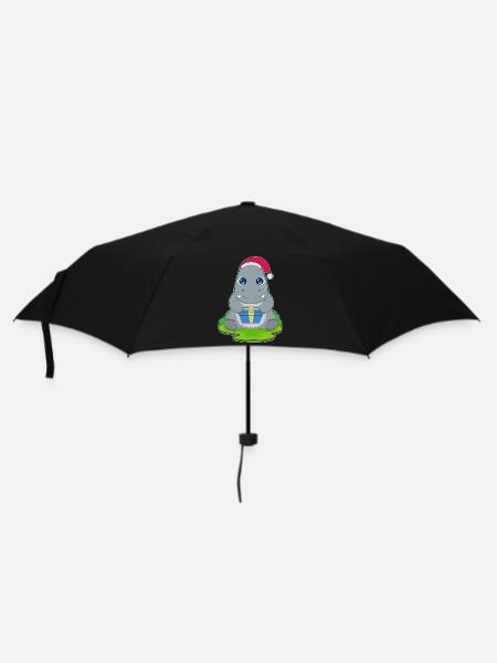 Nilpferd Weihnachten Paket - Regenschirm (klein) - Schwarz