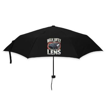 Gehen Sie sanft und tragen Sie ein großes Objektiv - Regenschirm (klein) - Schwarz - Vorne