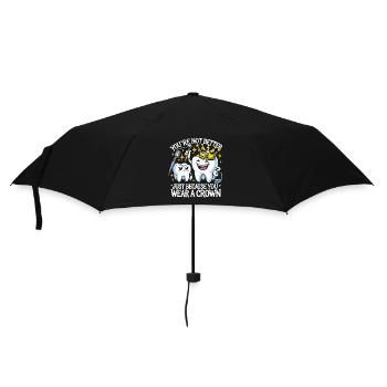 Du bist nicht besser, nur weil du eine Krone - Regenschirm (klein) - Schwarz - Vorne