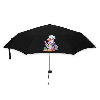 Cute Unicorn Baker Rainbow Baking Cupcake Gifts - Regenschirm (klein) - Schwarz - Vorne