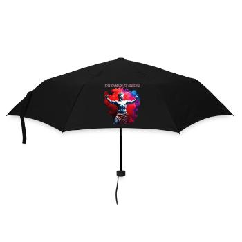 ICH KAM UM ZU SIEGEN - Regenschirm (klein) - Schwarz - Vorne