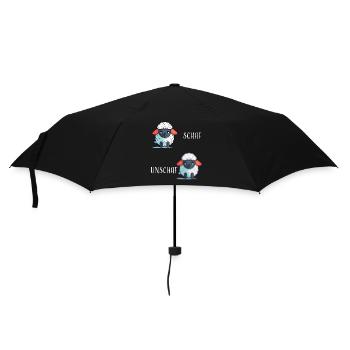 Schaf Unschaf lustiges cooles Geschenk - Regenschirm (klein) - Schwarz - Vorne