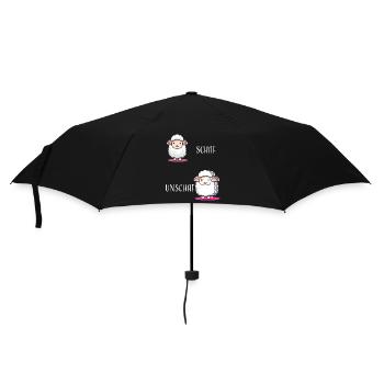 Schaf Unschaf lustiges cooles Geschenk - Regenschirm (klein) - Schwarz - Vorne