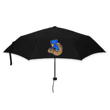 Drei 3 - Nummer 3 - Zahl 3 Geburtstag Fisch - Regenschirm (klein) - Schwarz - Vorne