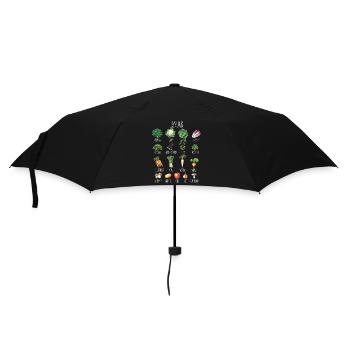 Januar Saisonale Obst- und Gemüsecollage - Regenschirm (klein) - Schwarz - Vorne