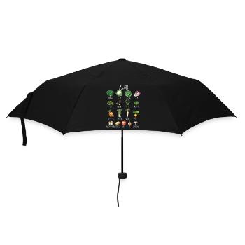 Januar Saisonale Obst- und Gemüsecollage - Regenschirm (klein) - Schwarz - Vorne