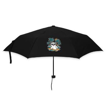 Cool polar bear on the beach with sunglasses - Umbrella (small) - black - Front