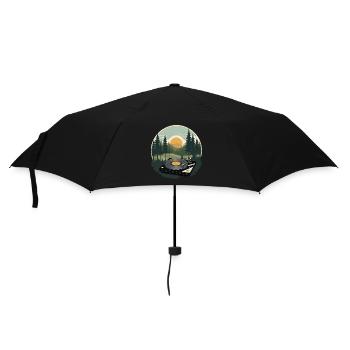 Naturklänge Musik Streetwear Outfit - Regenschirm (klein) - Schwarz - Vorne