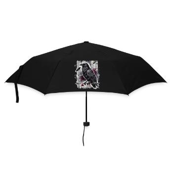 Raven on Barbed Wire - Gothic Dark Art - Umbrella (small) - black - Front